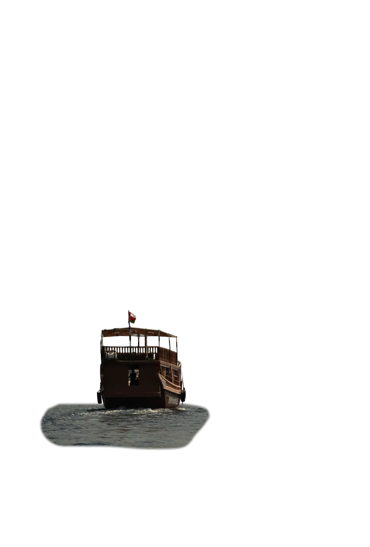 This is a layer for a parallax scrolling effect. A dhow, facing away from the camera.