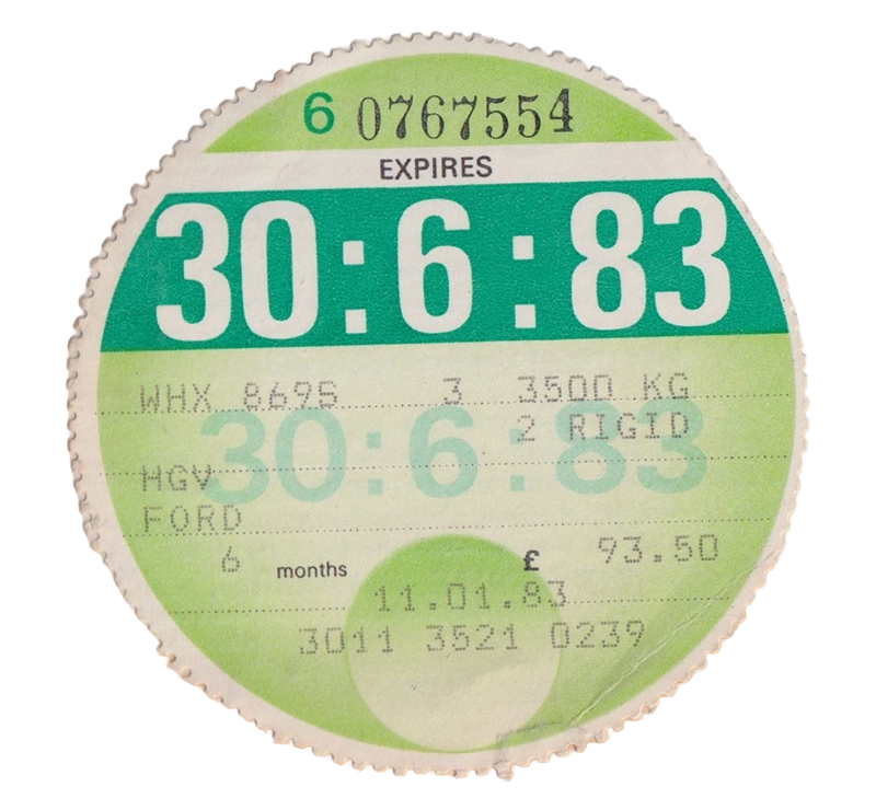 Our Story. Gary's first tax disc