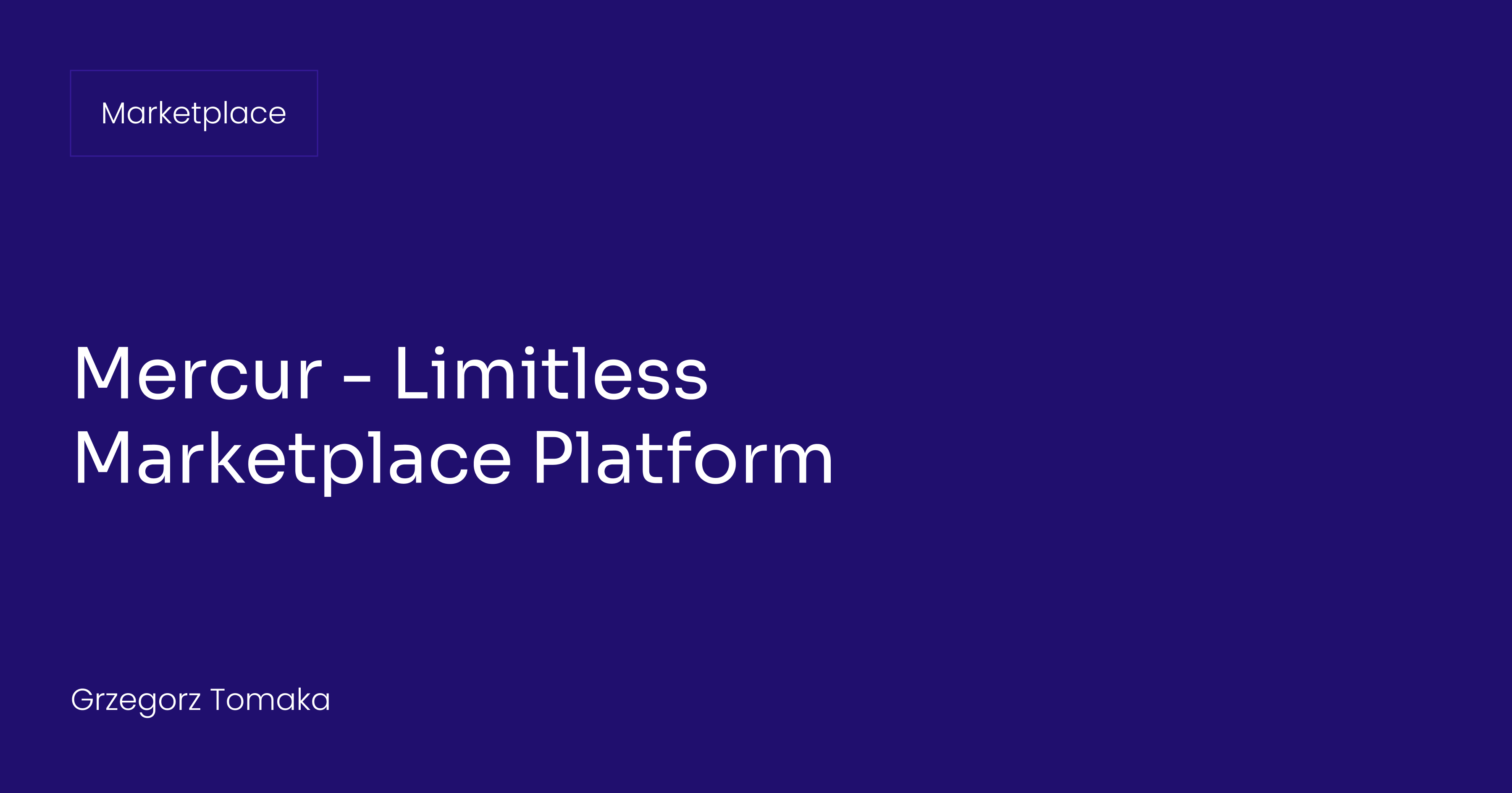 Mercur - Limitless Marketplace Platform