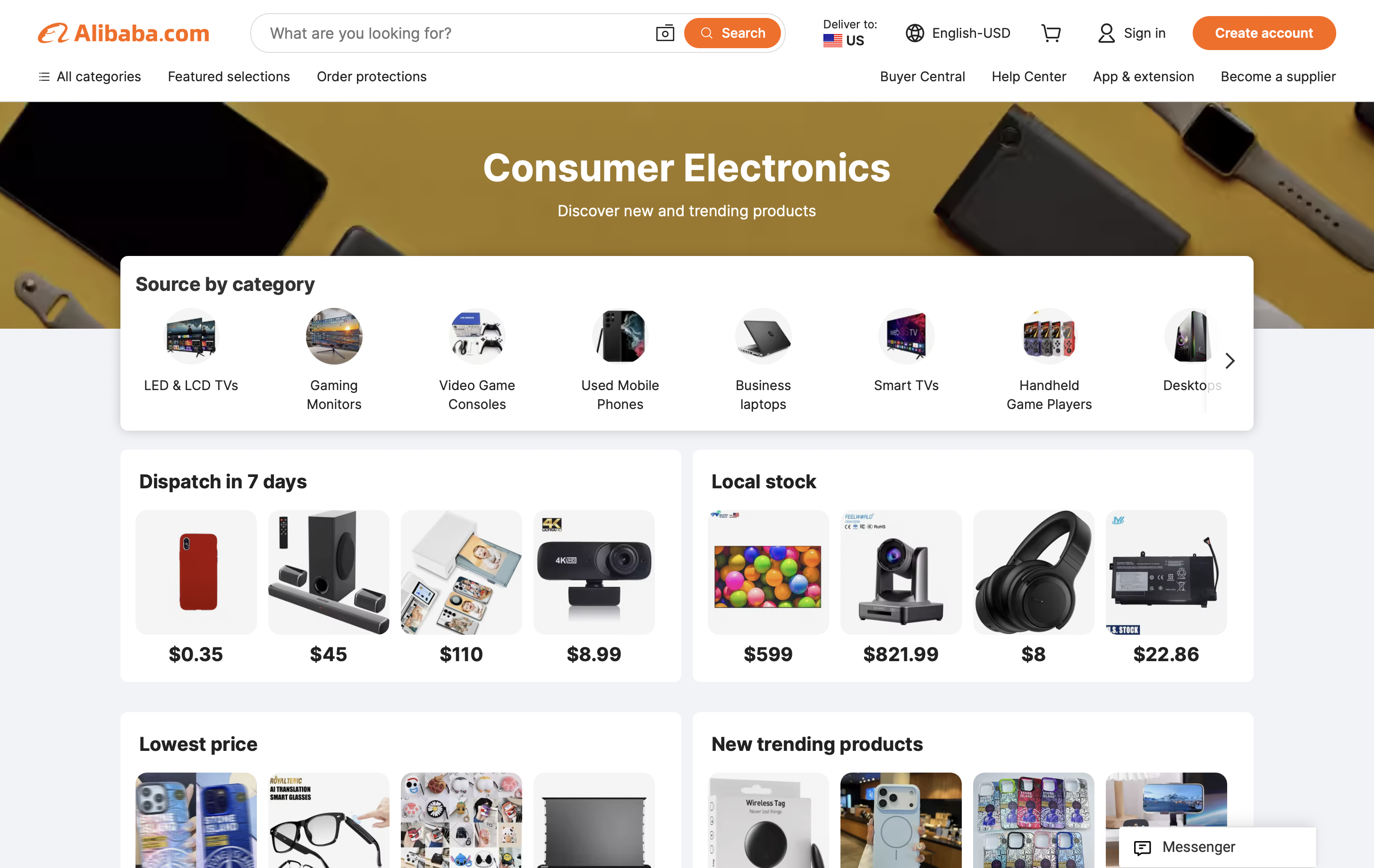Alibaba.com listing page