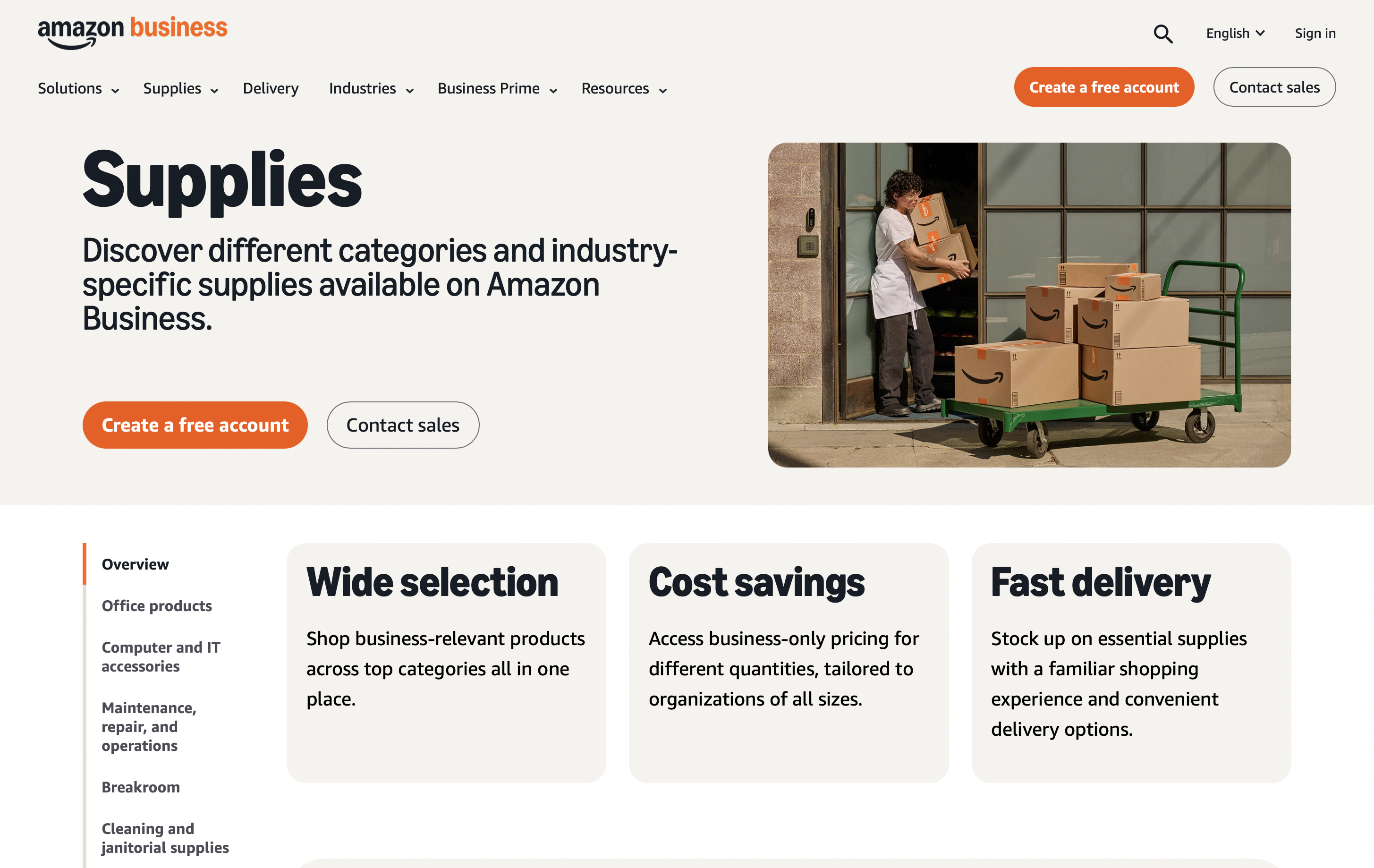 Amazon Business homepage