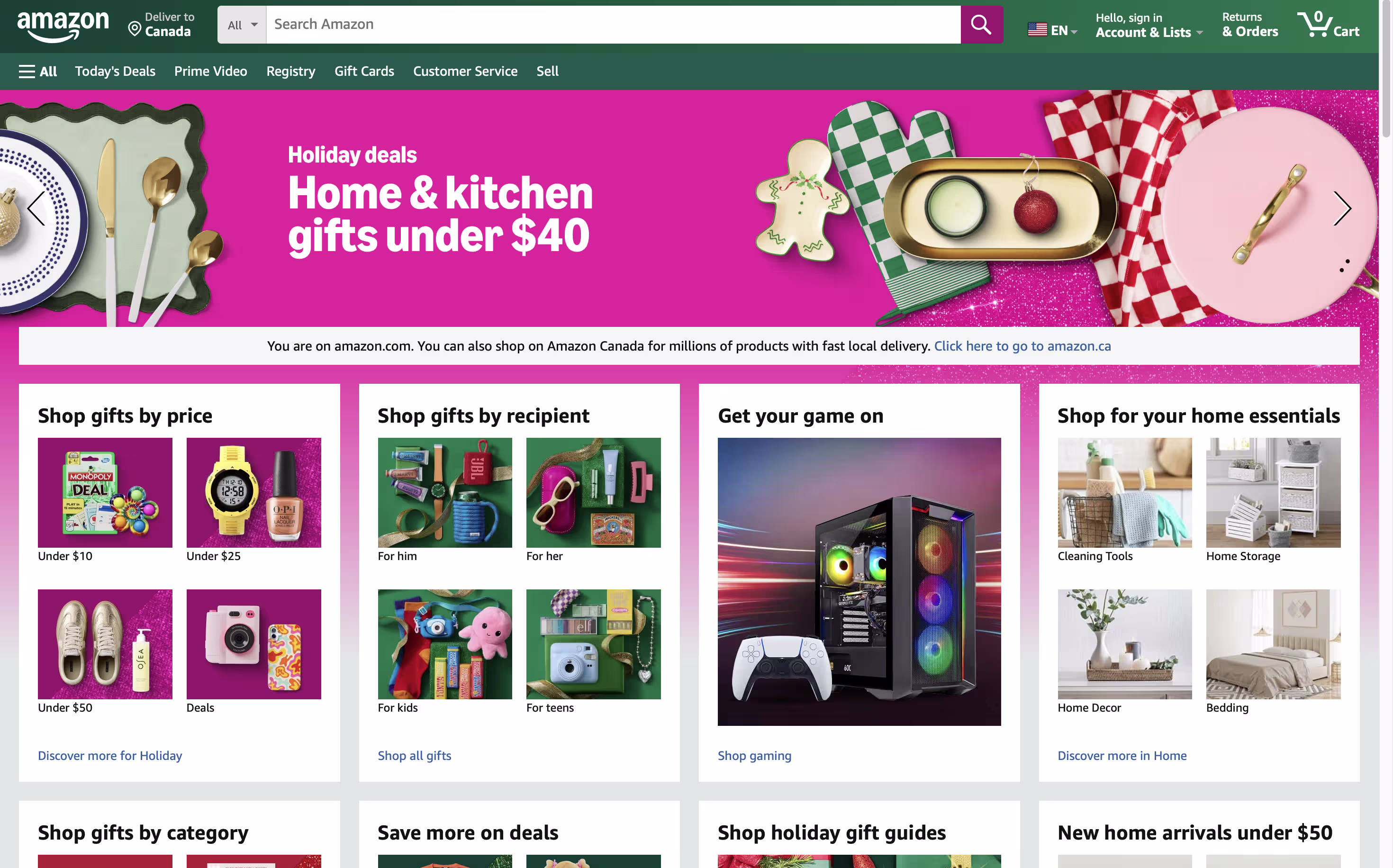 Amazon Marketplace homepage