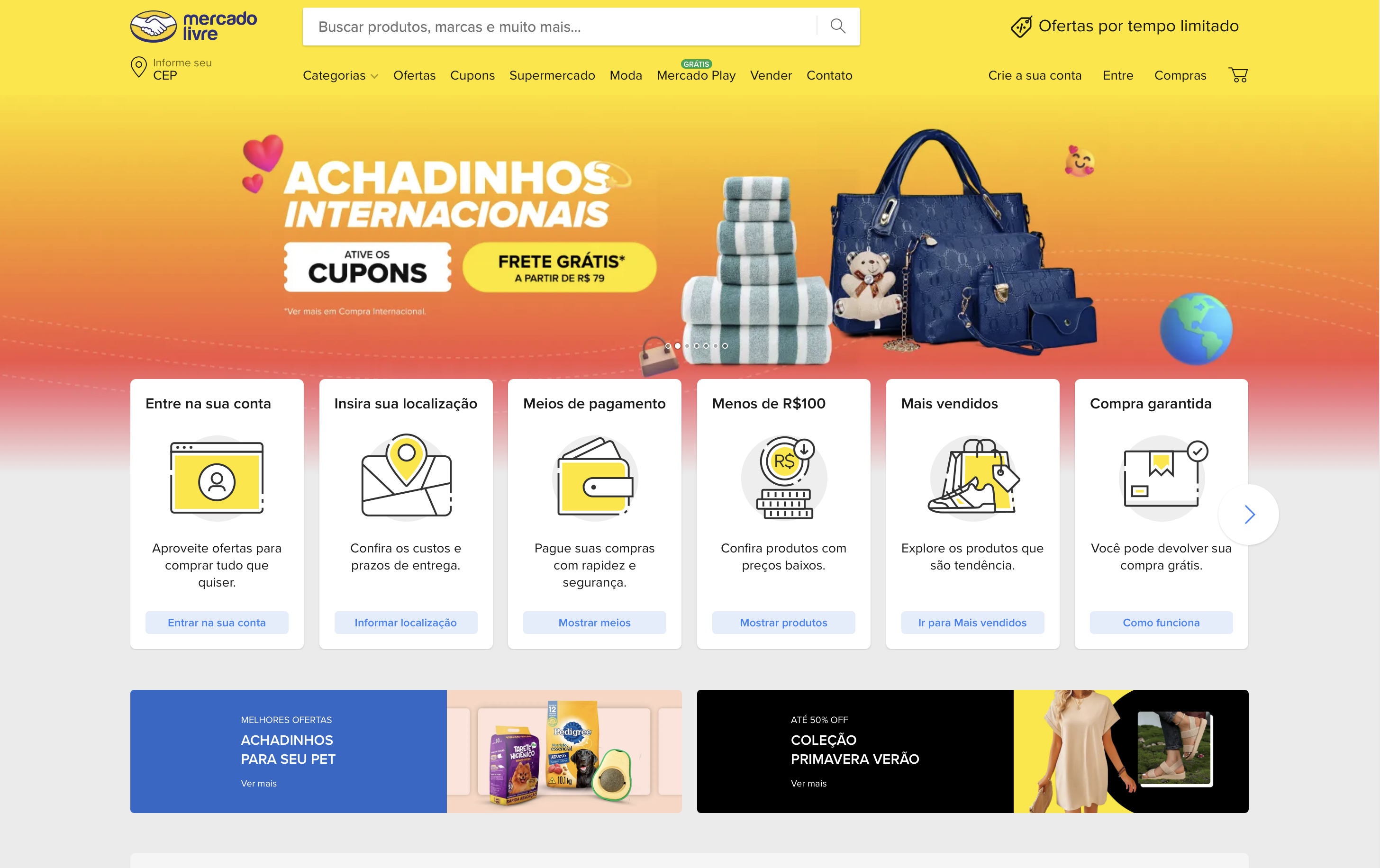 Mercado homepage