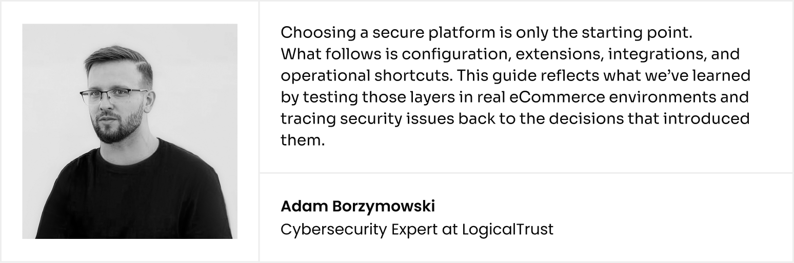 Cybersecurity expert's quote on eCommerce platform security