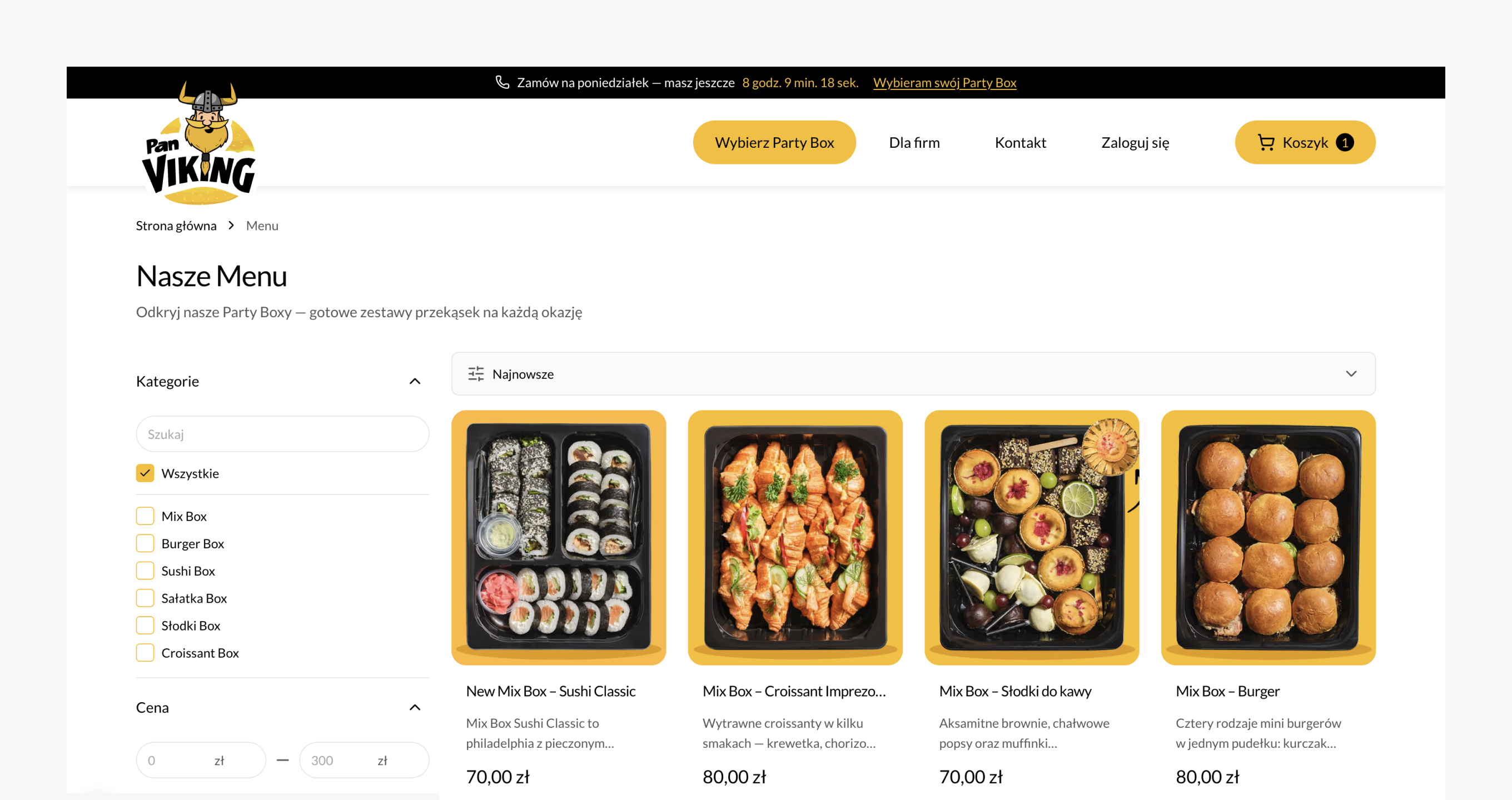 Ecommerce for a new business line of Poland's largest catering company