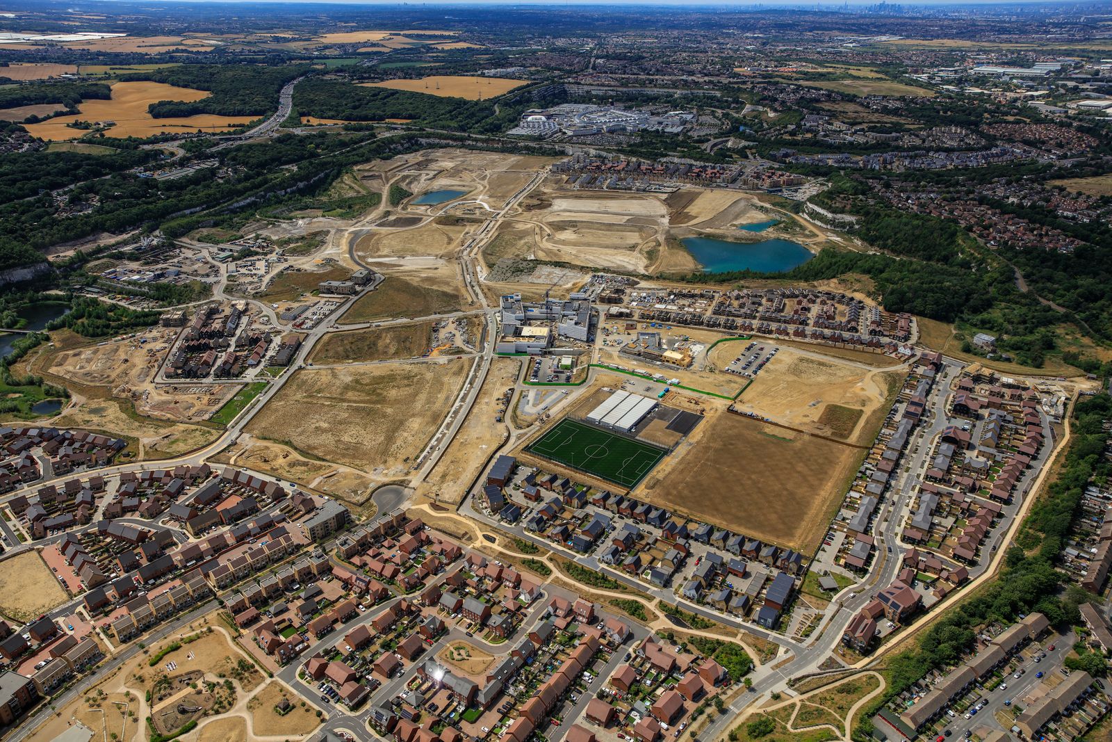 Aerial view of the Alkerden development at Ebbsfleet.