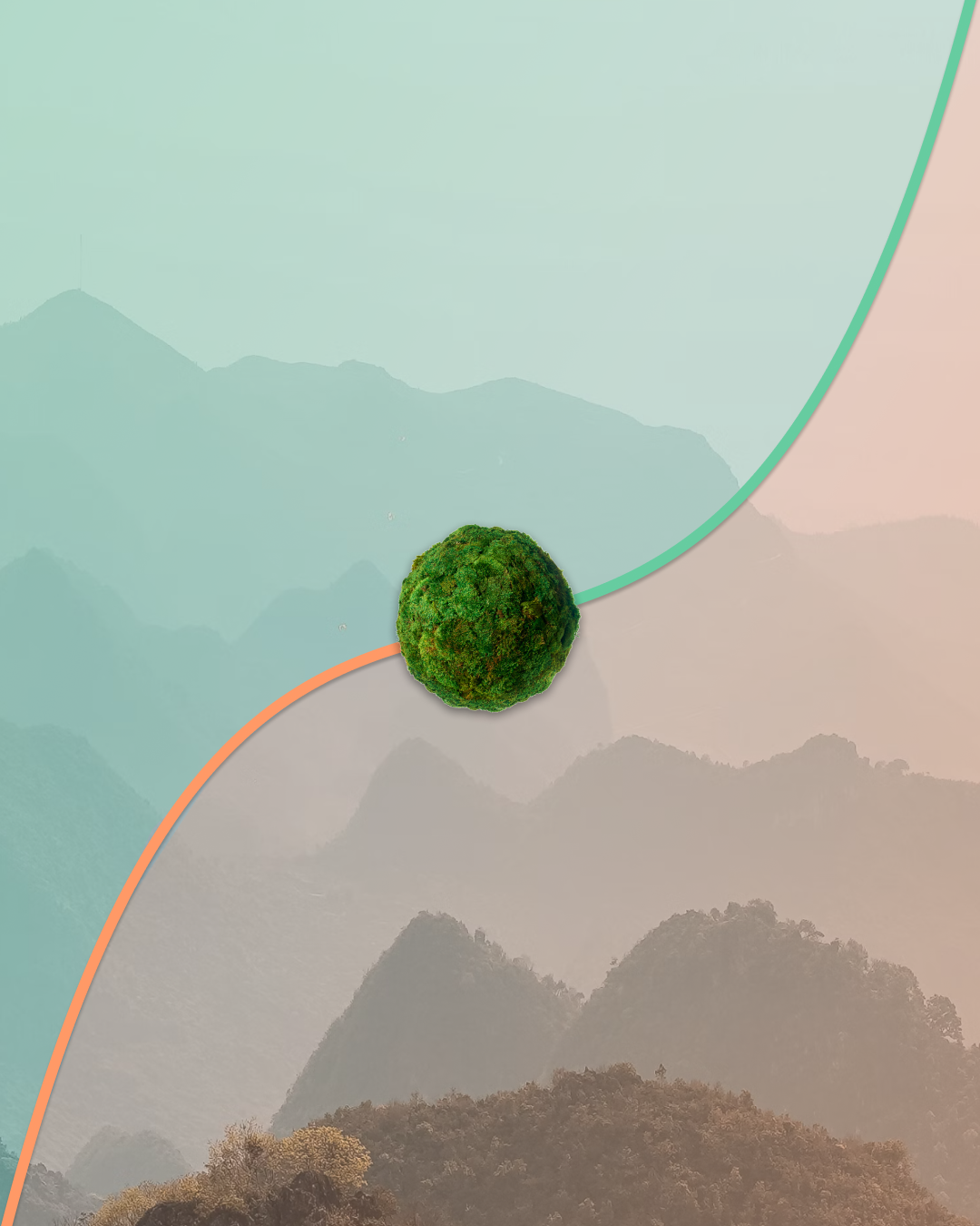 Trees on mountaintops cascading in the distance