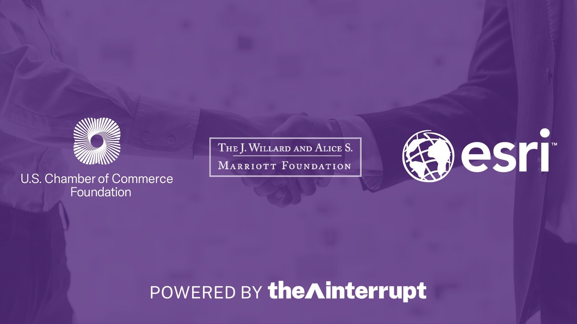 New partner logos set on top of an image of two people shaking hands