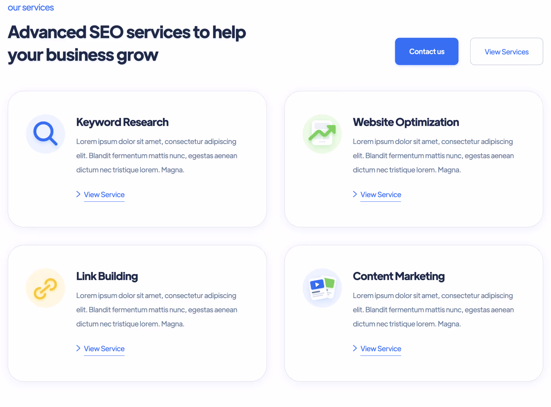 Icons and Graphics - SEO Webflow Template