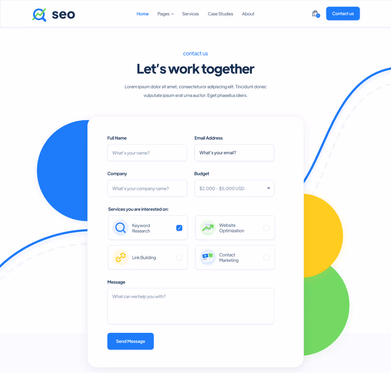 SEO - Contact page - SEO Agency Webflow Template