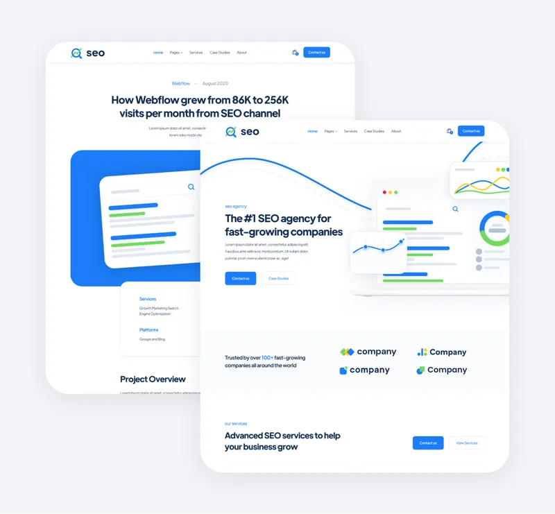 SEO - 15 Pages Included - SEO Agency Webflow Template