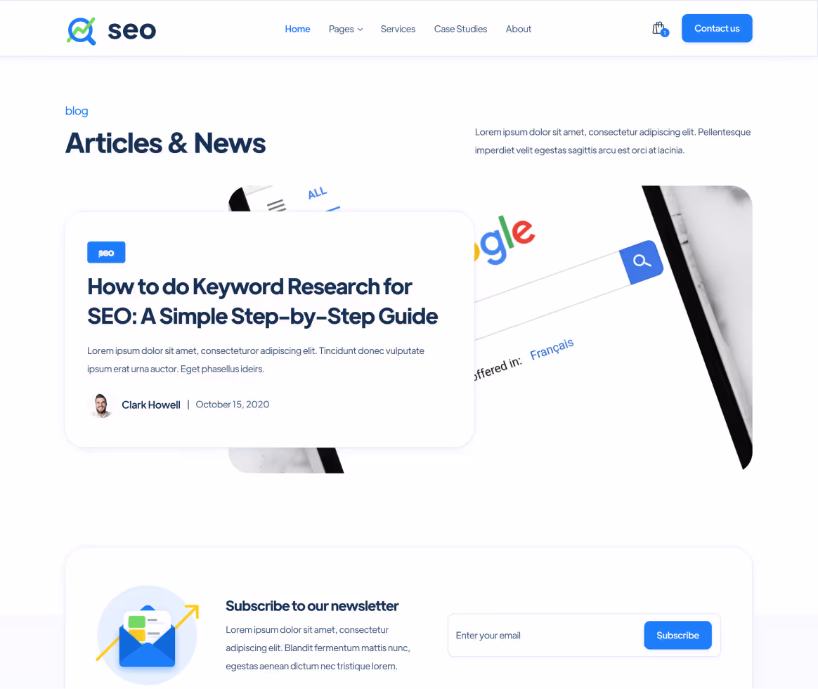 SEO - Blog page - SEO Agency Webflow Template