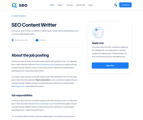 SEO - Careers Single page - SEO Agency Webflow Template