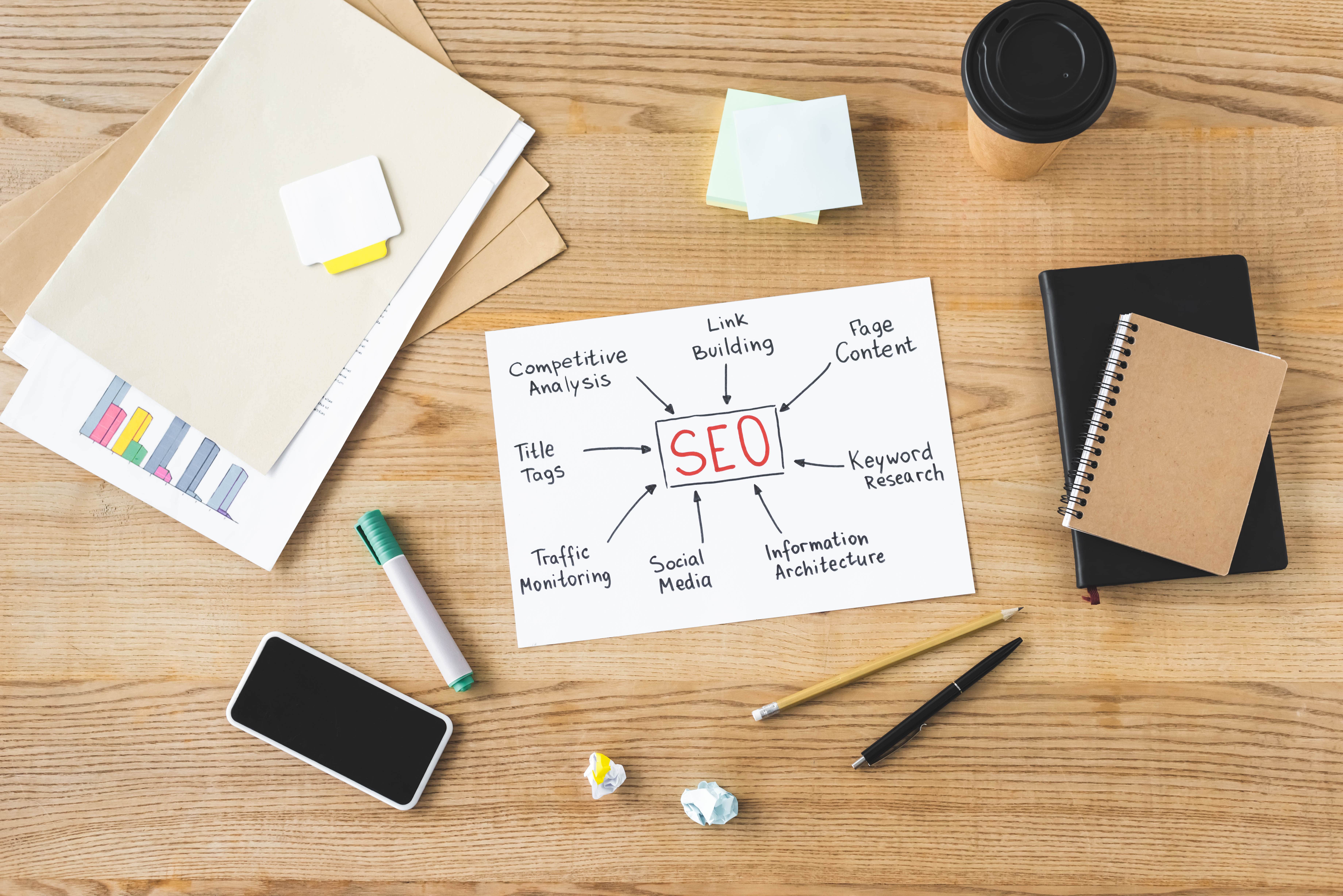 SEO written on paper