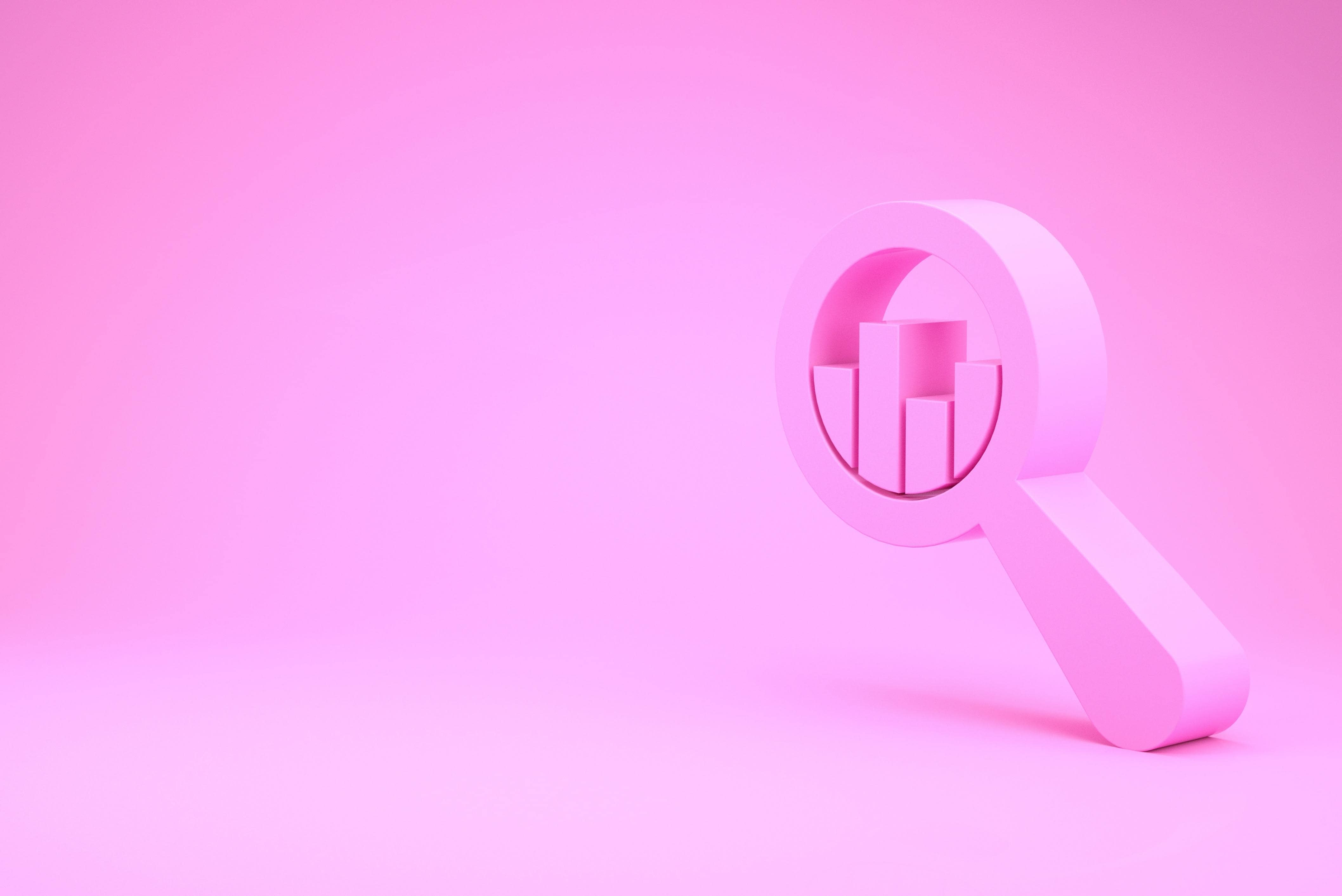 pink background with a graph