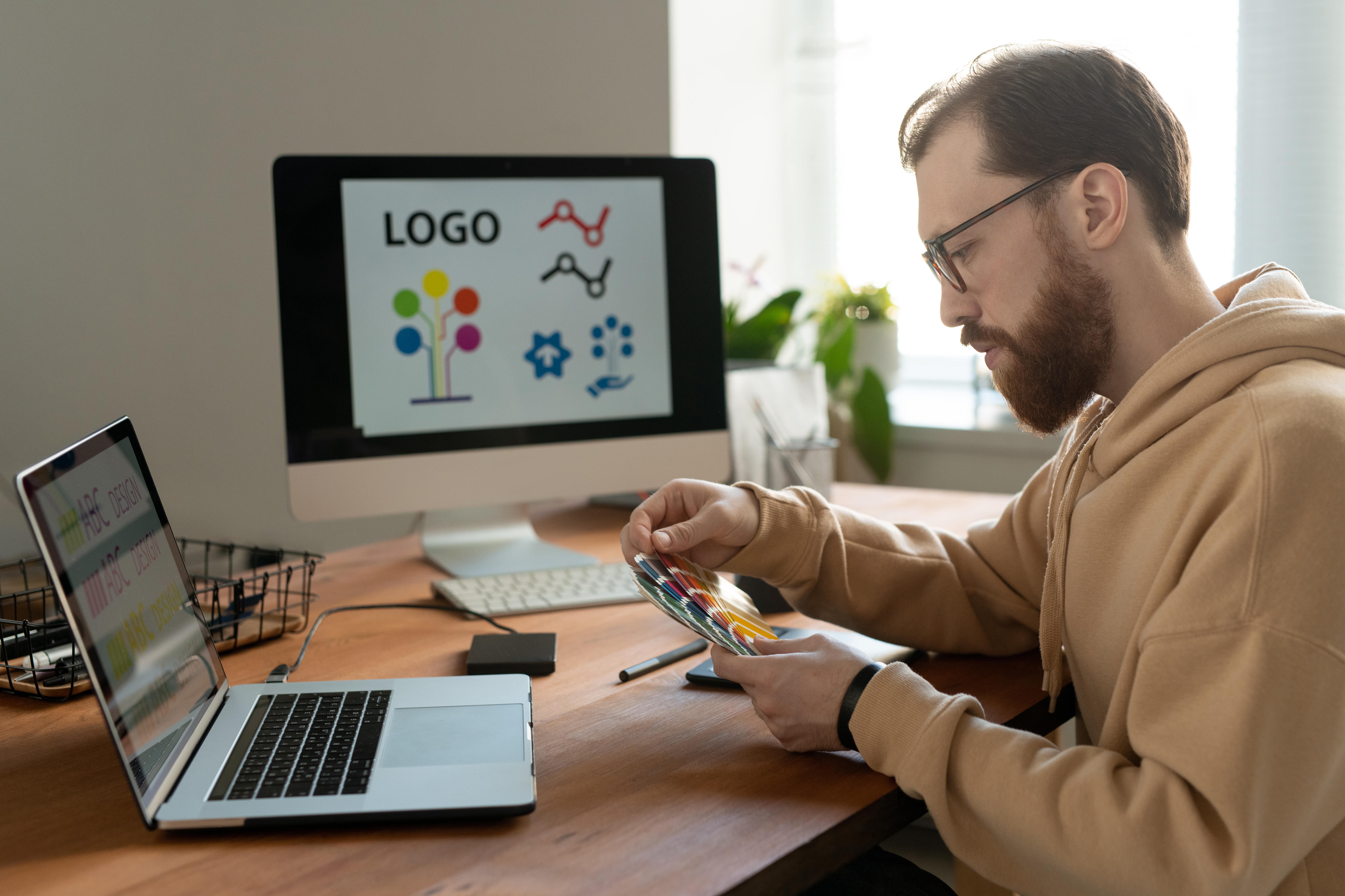 man working on a desk