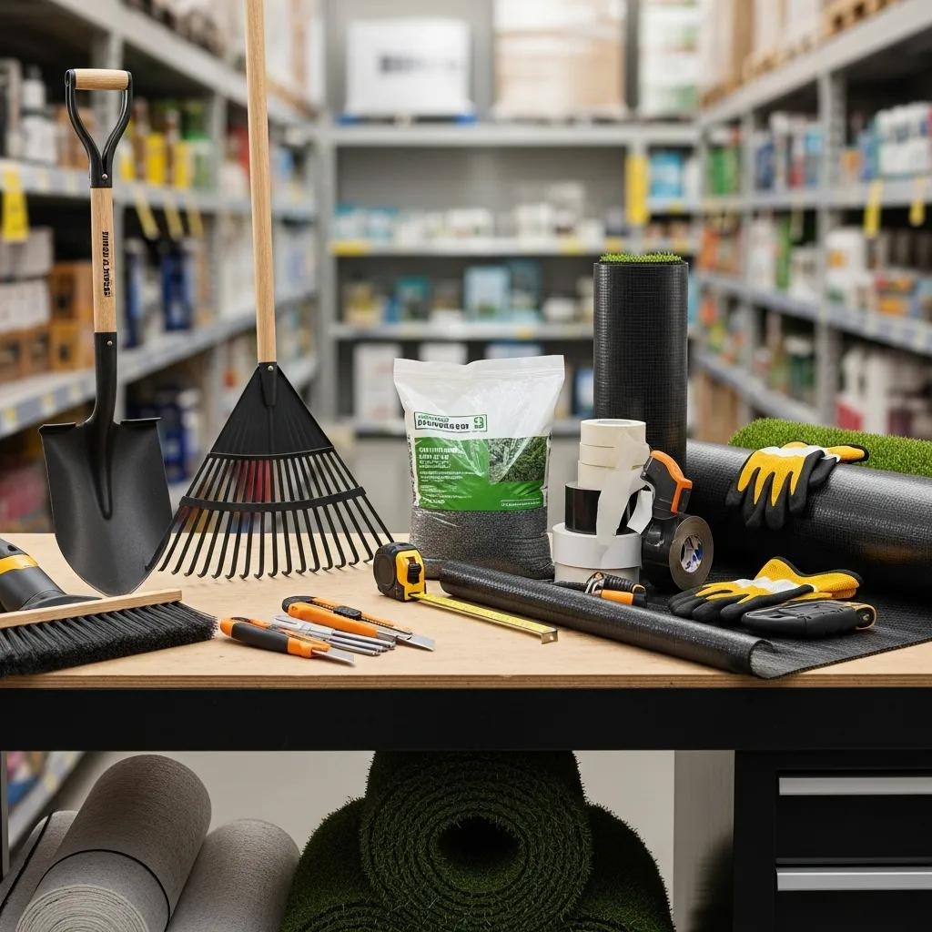 Essential tools and materials for artificial turf installation