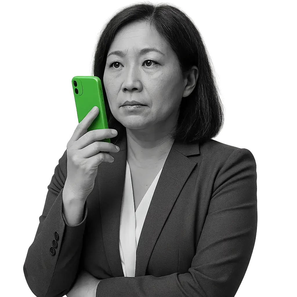 School Principal using PTT on a smartphone