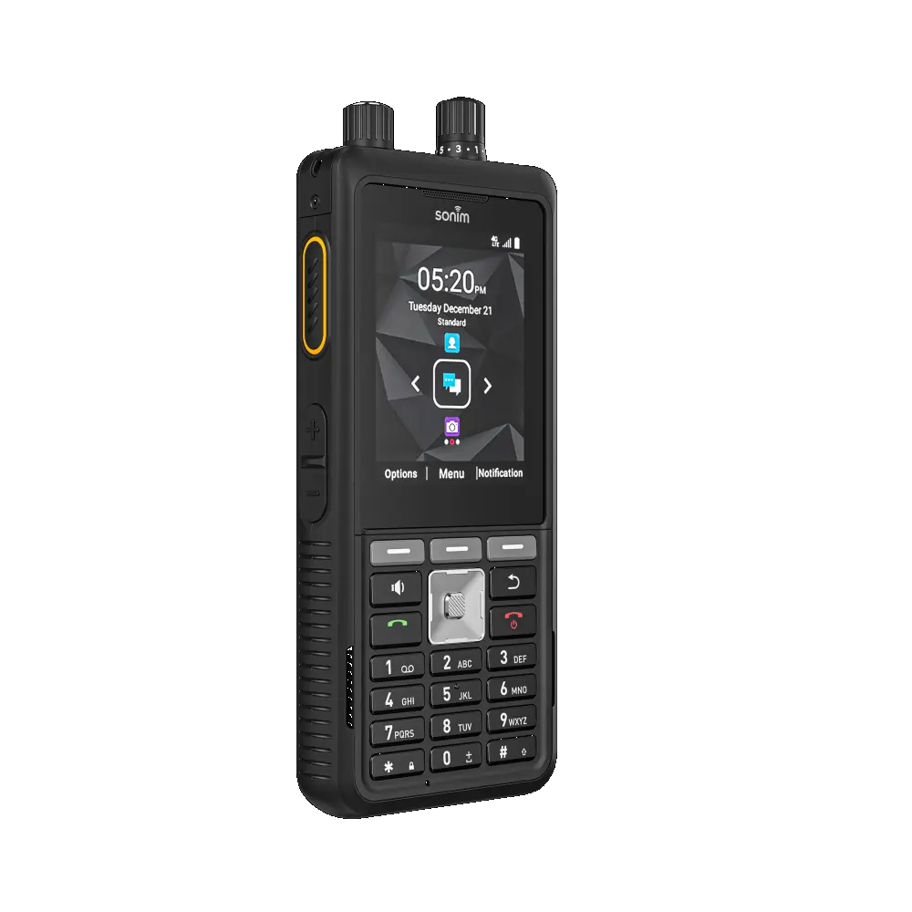 Sonim XP5+ LTE two-way radio showing Tango Tango app on screen