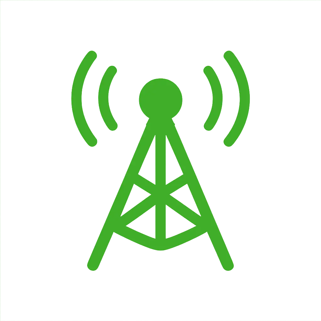 A cellular tower icon