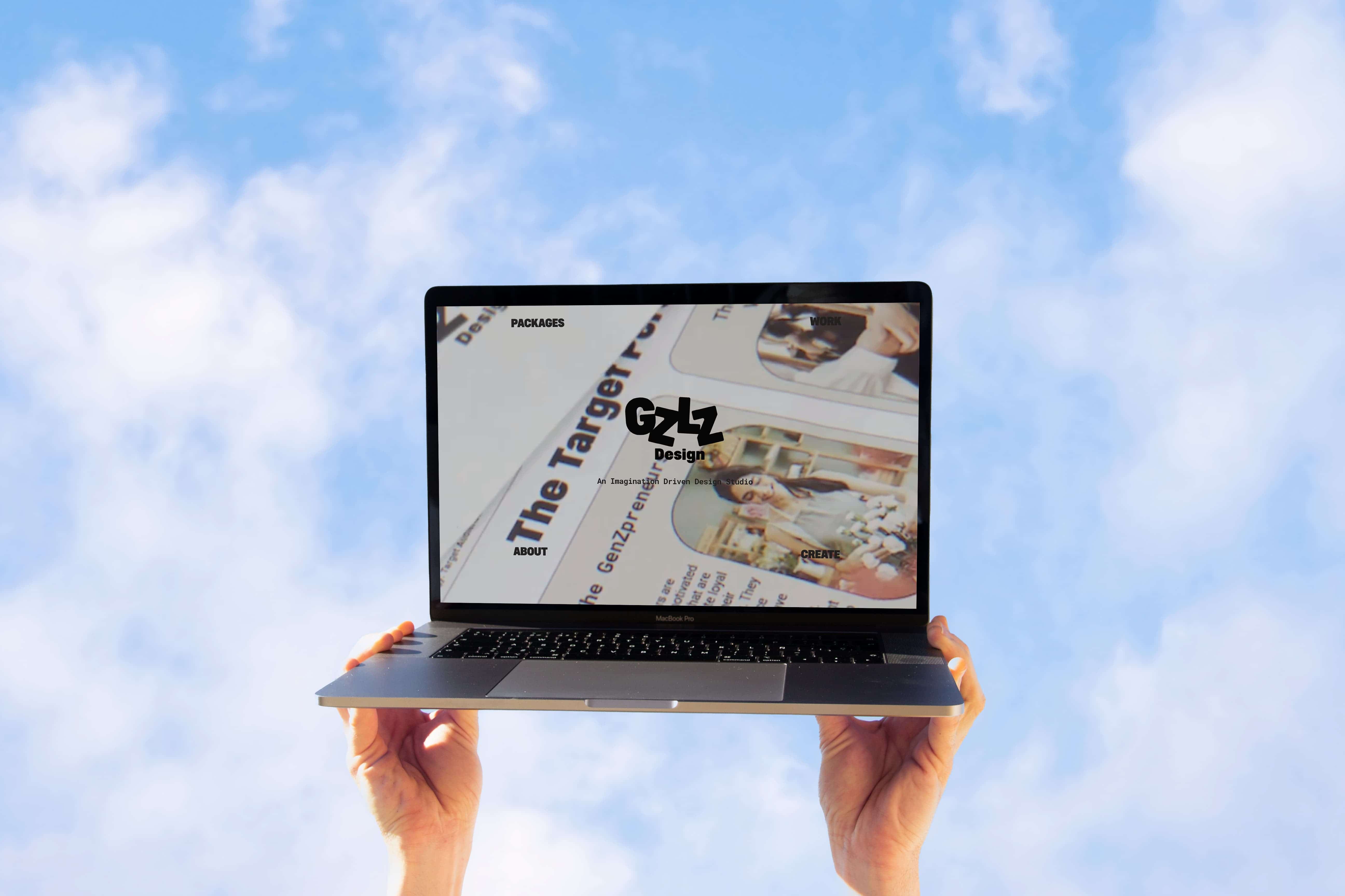 Laptop mockup of GZLZ Design website