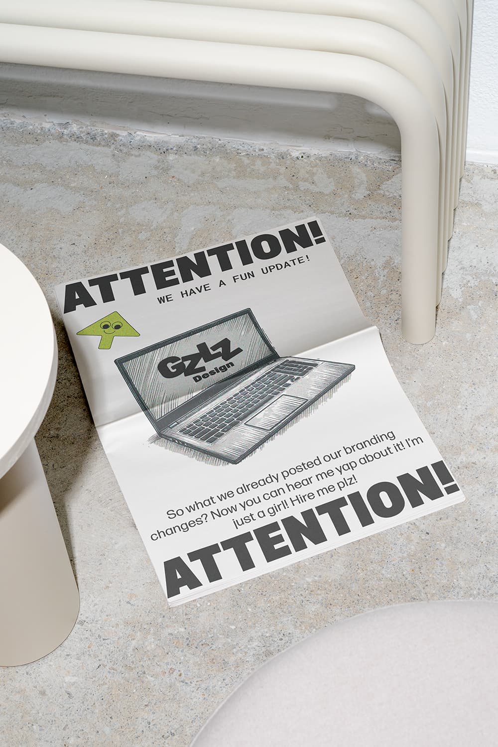 poster mockup promoting GZLZ Design new updates
