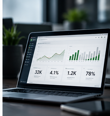 Digital marketing analytics on a laptop