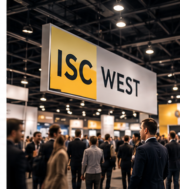 Attendees at the ISC West security trade show