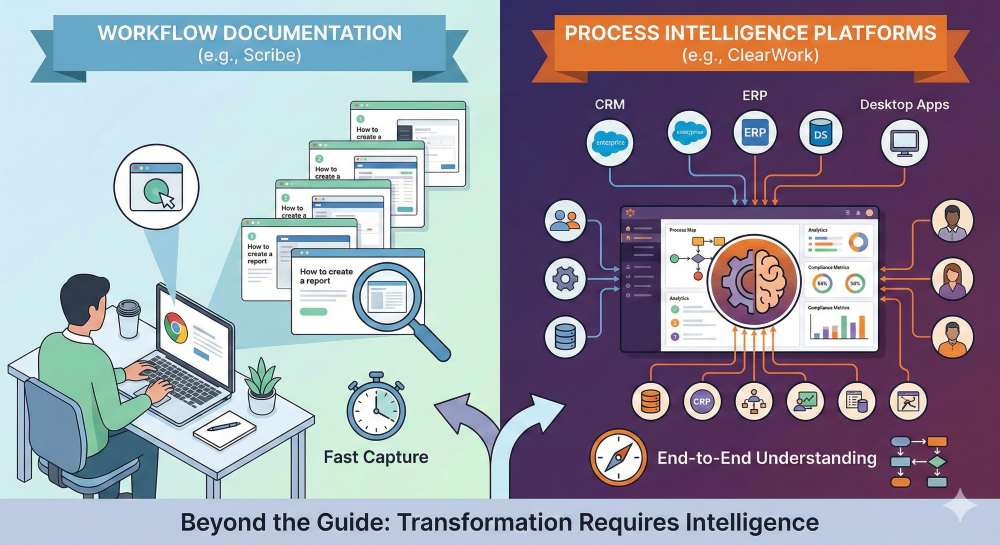 Scribe Alternatives in 2026: Workflow Documentation Tools vs Process Intelligence Platforms
