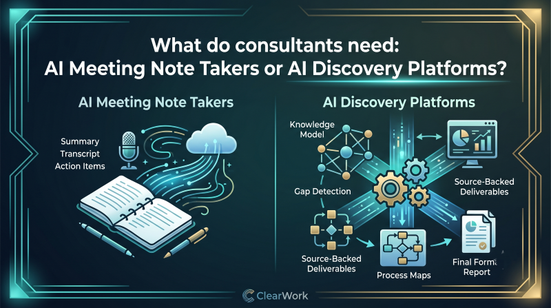 AI Meeting Assistants vs AI Discovery Platforms: What Consultants Actually Need