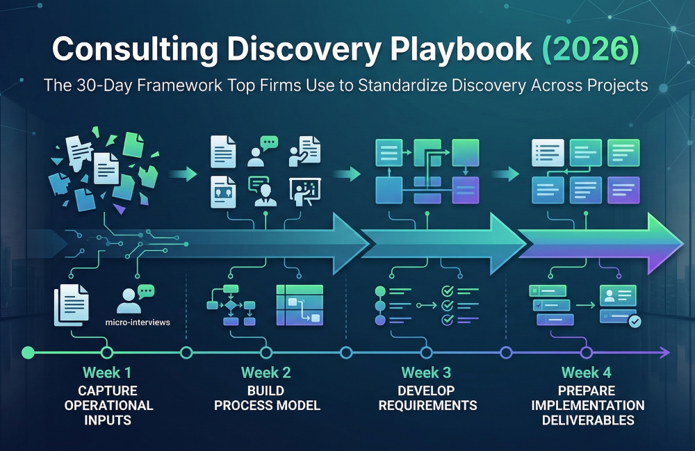 Consulting Discovery Playbook (2026): The 30-Day Framework Top Firms Use to Standardize Discovery Across Projects