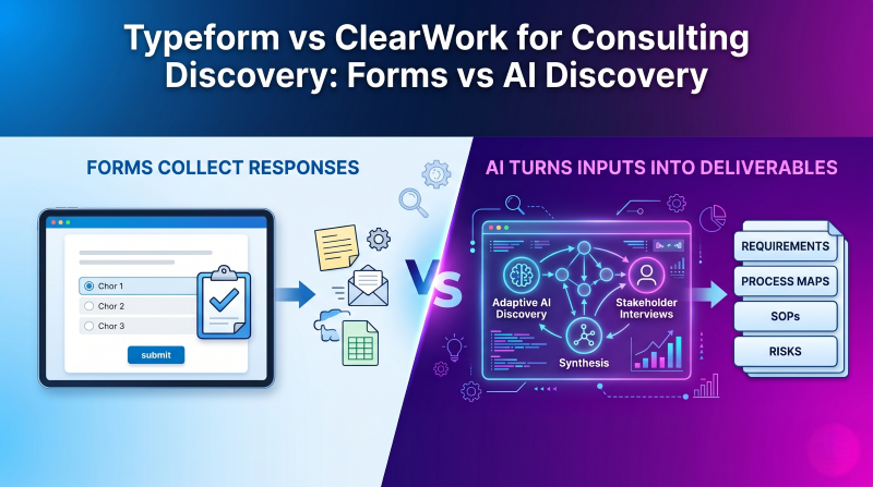 Typeform vs ClearWork for Consulting Discovery: Forms vs Adaptive AI Discovery