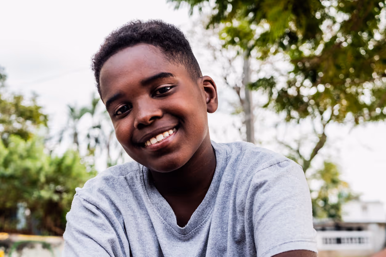 Portrait of child boy outdoors