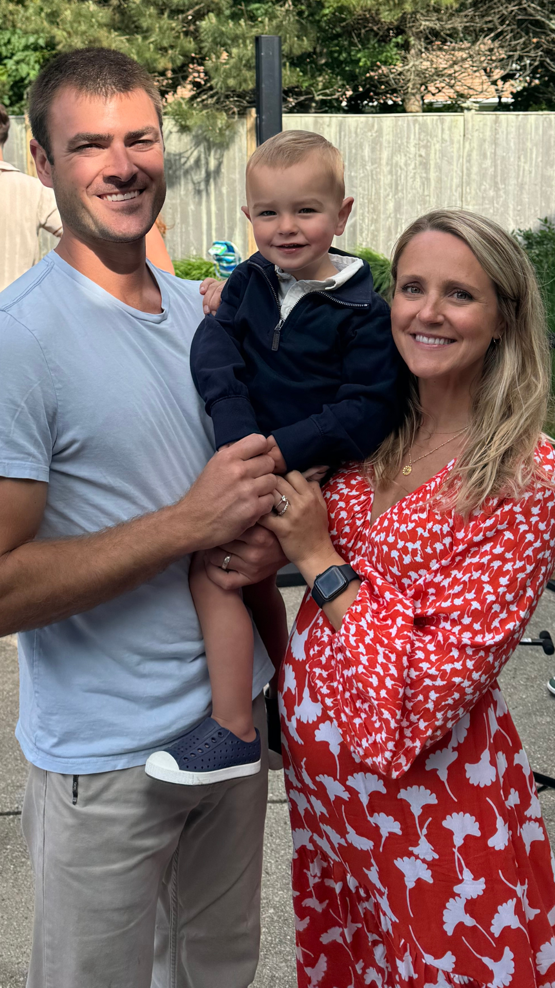 Pregnant founder, Ellen Murphy, with husband and son.