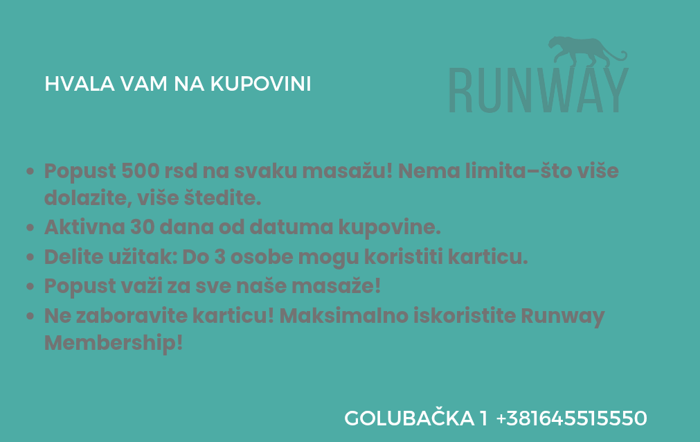 Ulaz u Runway Massage Studio sa prijatnim osvetljenjem