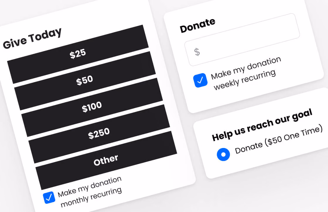 a screenshot of a donation box