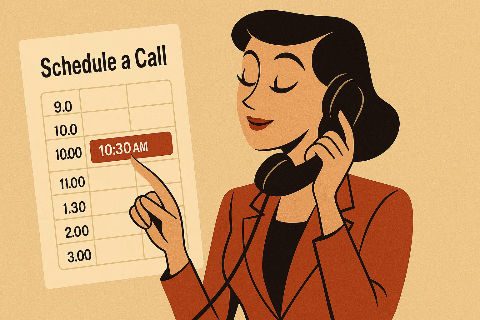 a cartoon of a woman on the phone