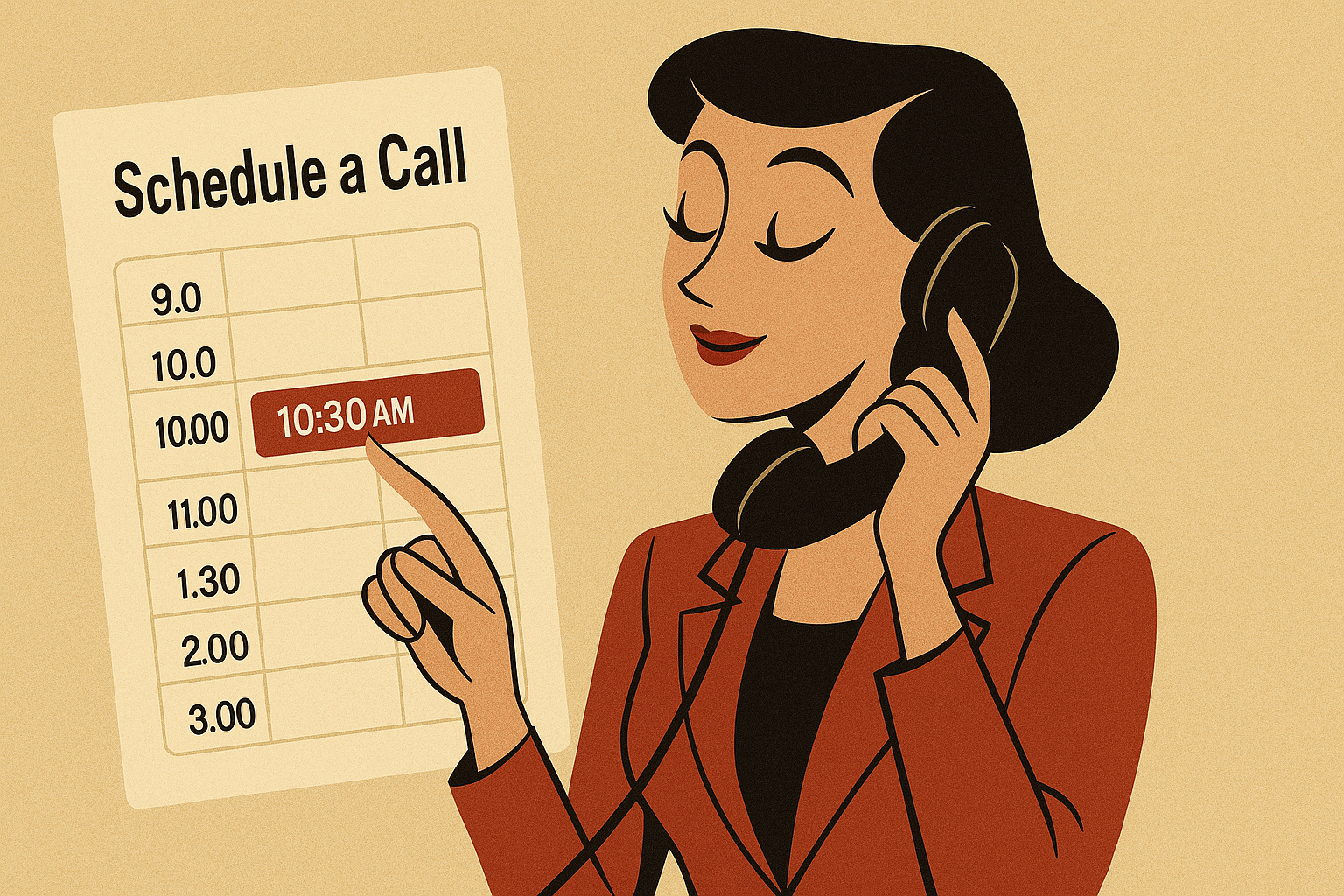 a cartoon of a woman on the phone