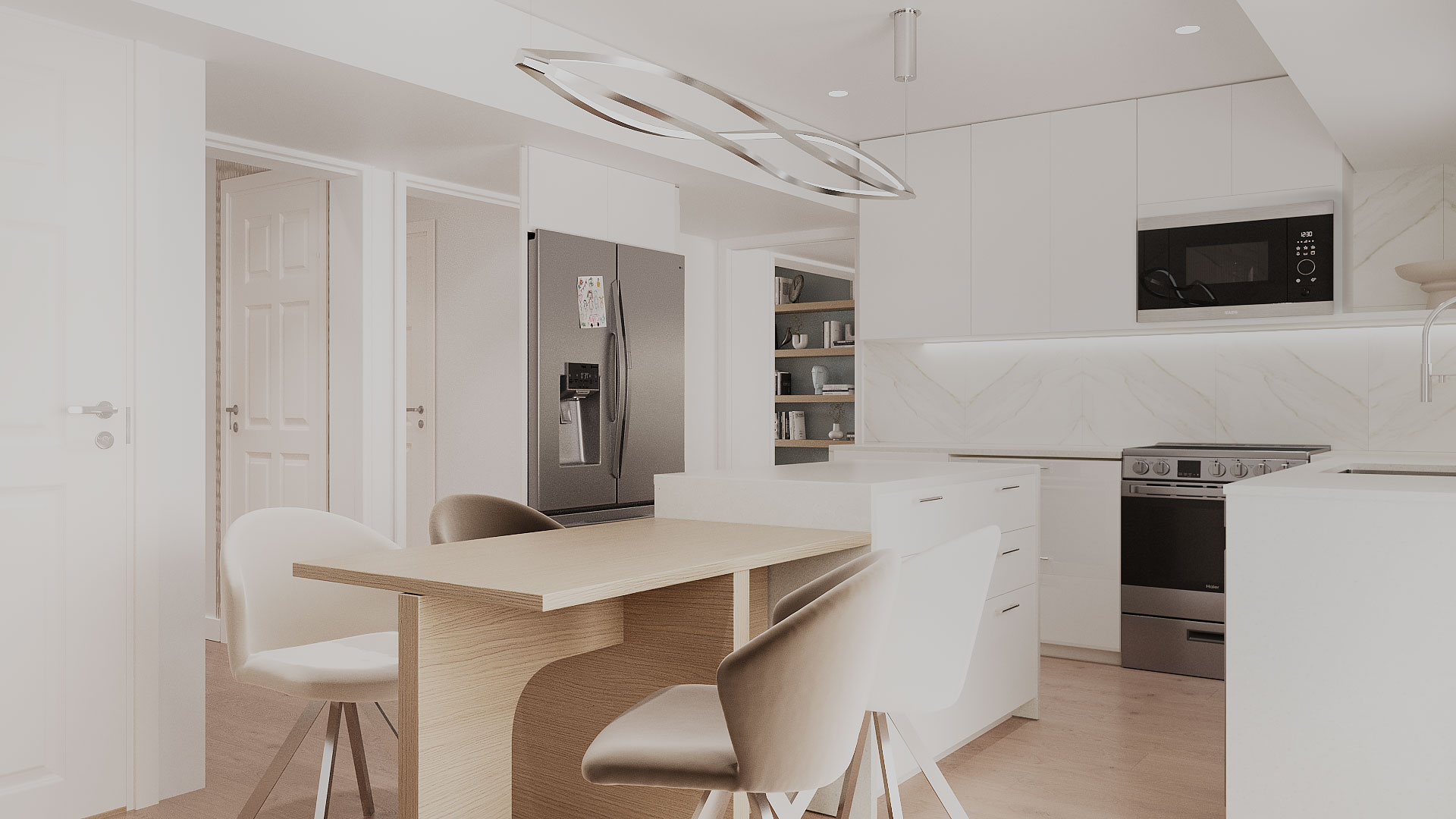 image of a desk with a computer in workspace (for a space tech)