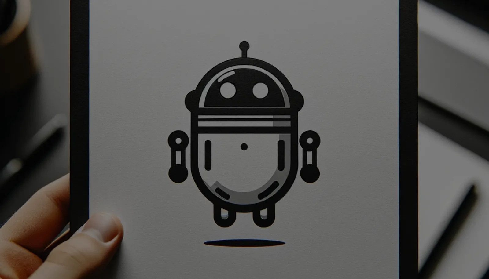 ChatGPT Suomi robotti-logo taululla ihmisen kädessä.