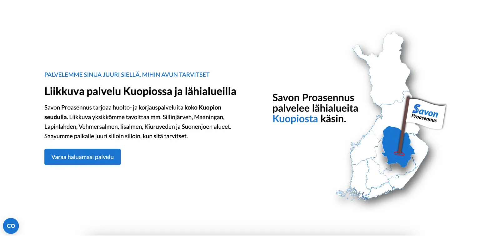 Savon Proasennus palvelut.