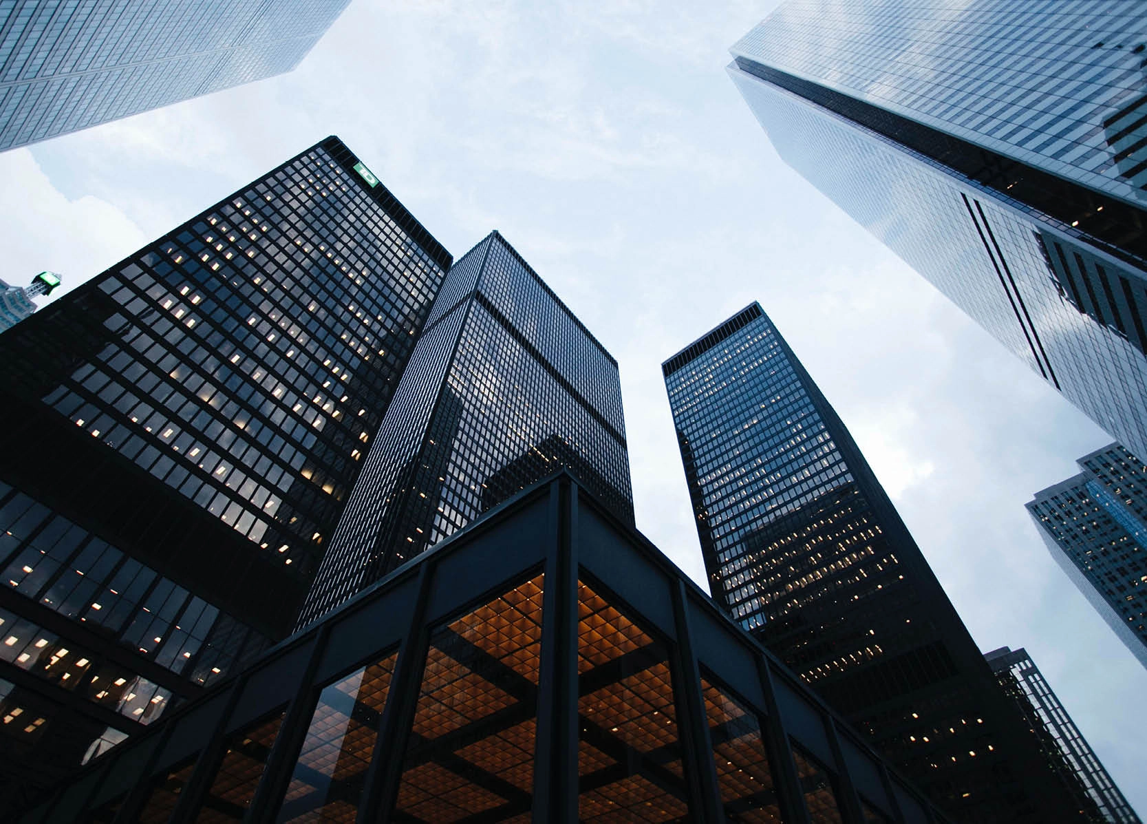 Low angle photo of high-rise buildings