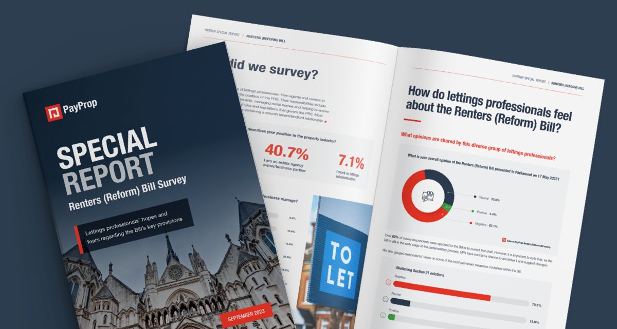 The front cover of PayProp's Special Report on rental reform