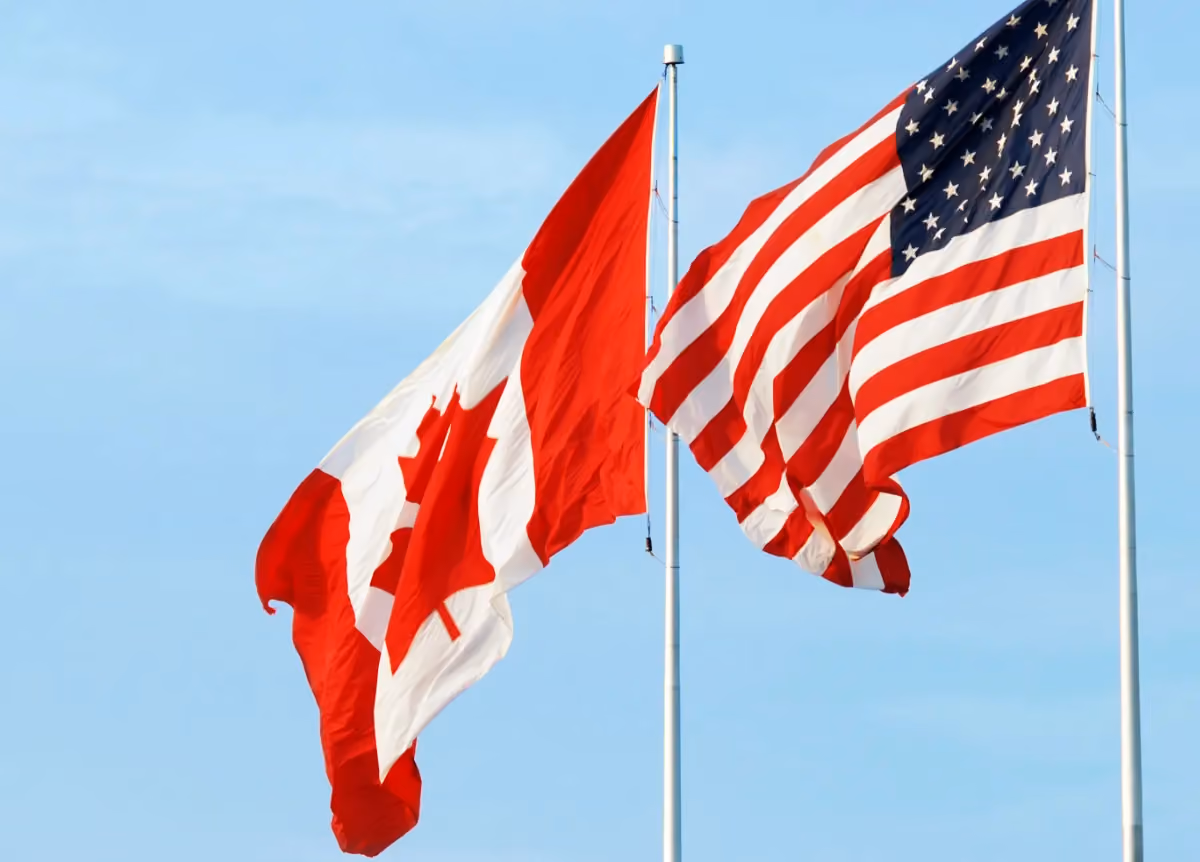 Canada and US flags