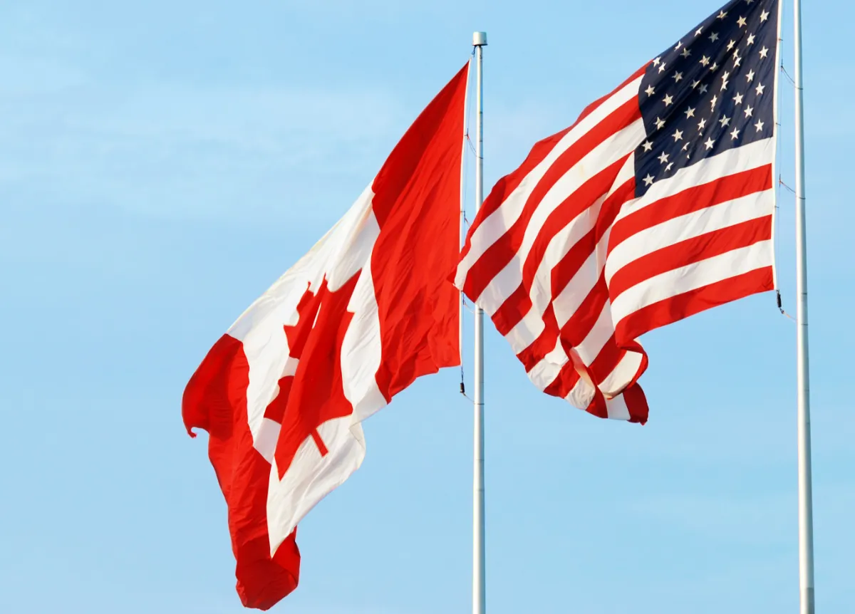 Canada and US flags