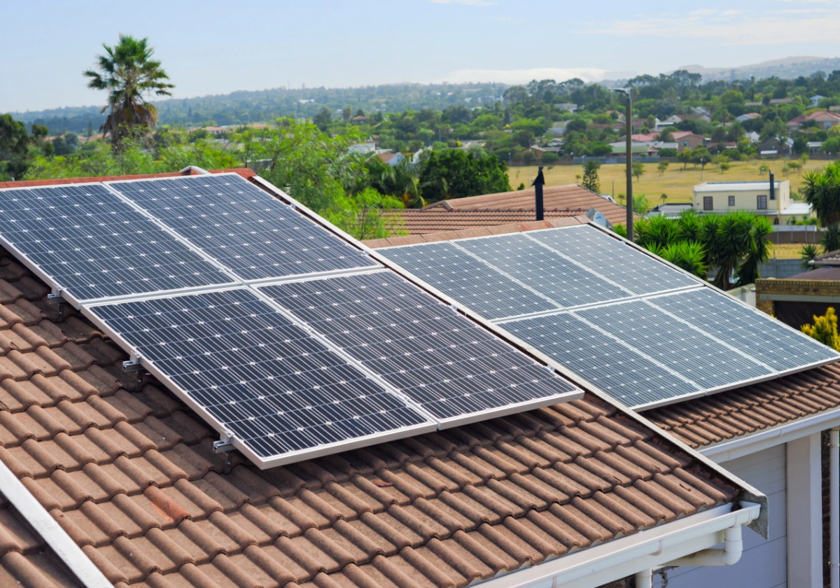 Solar panels on roofs