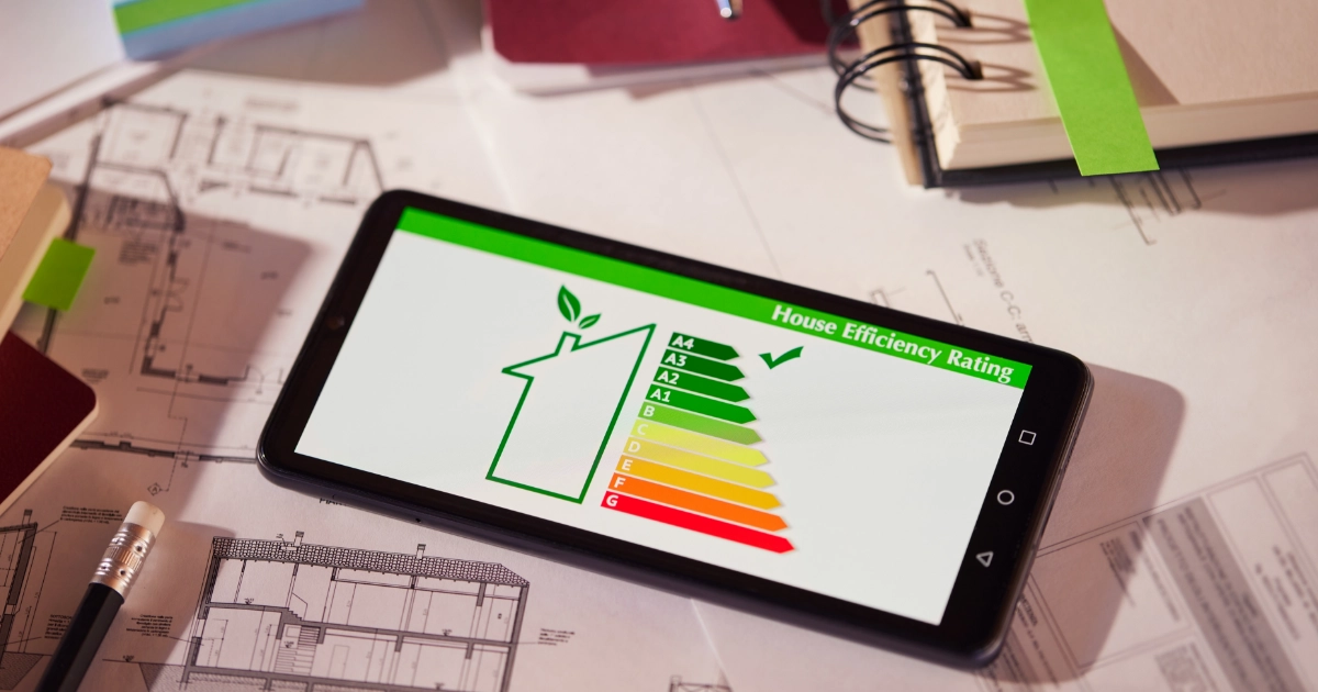 An EPC chart on a tablet screen on a table
