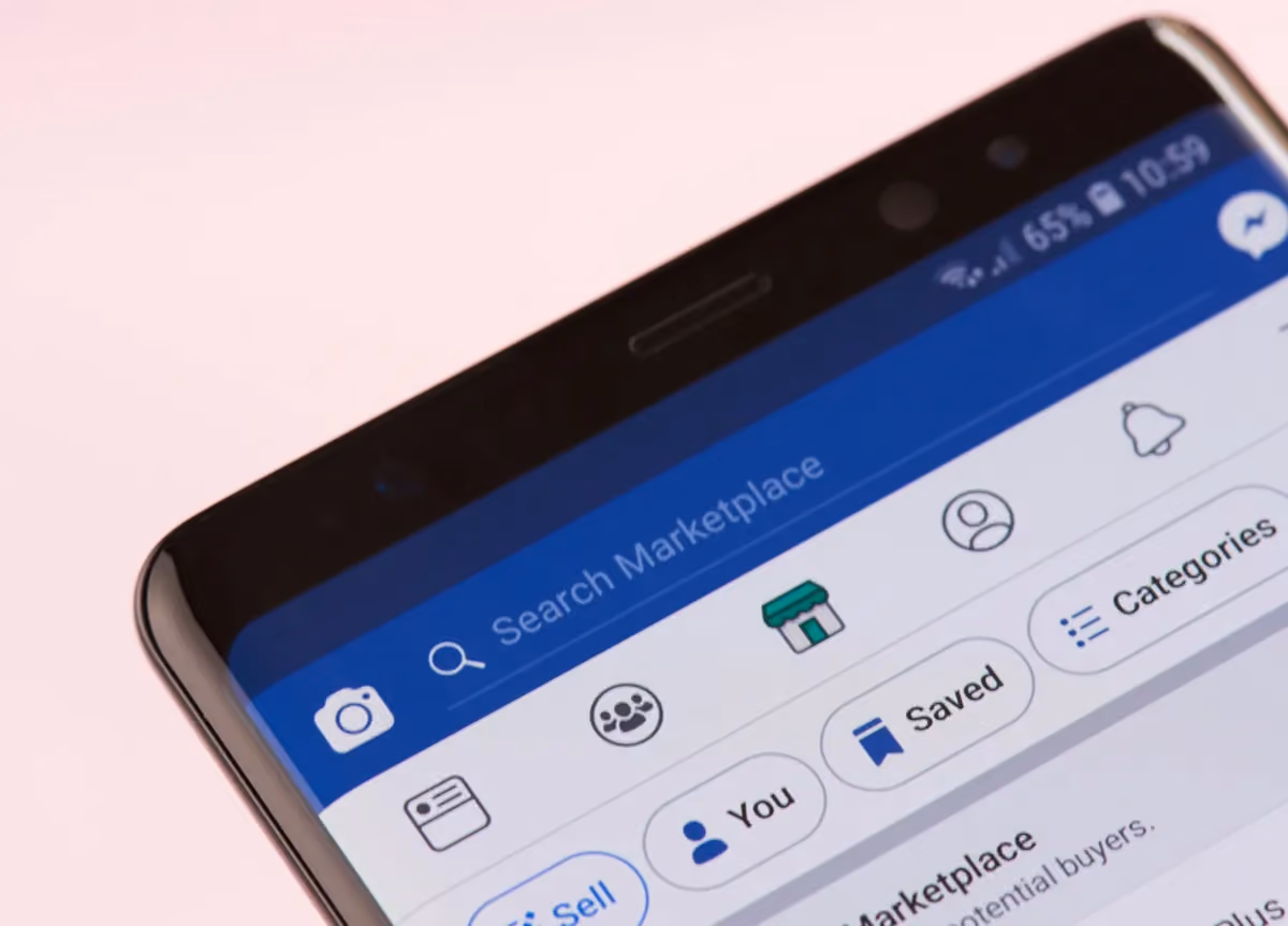 Close-up of Facebook Marketplace search bar