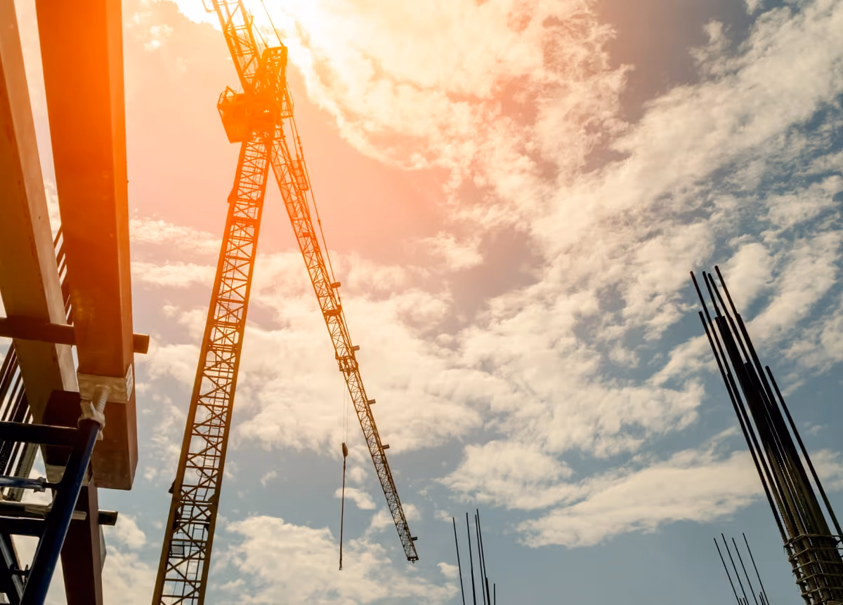 Tower crane at a condo construction site