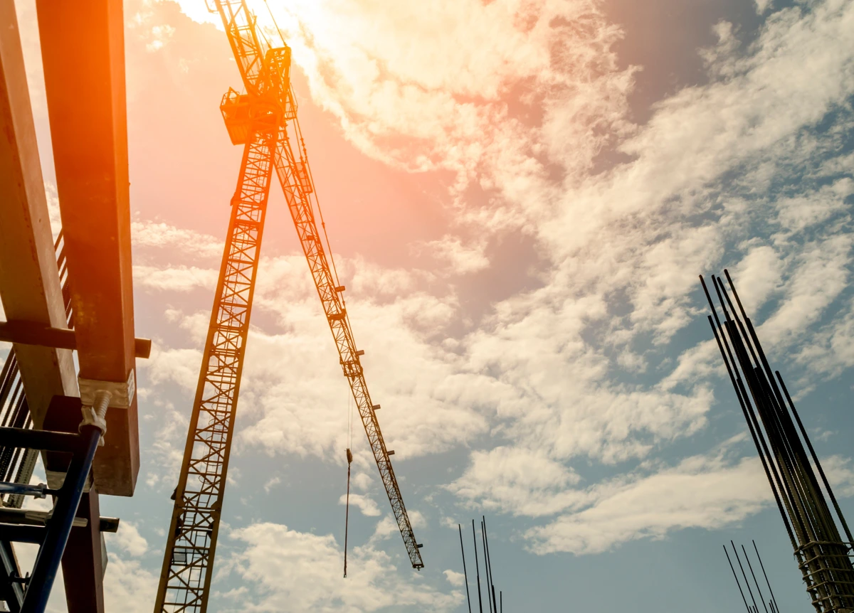 Tower crane at a condo construction site